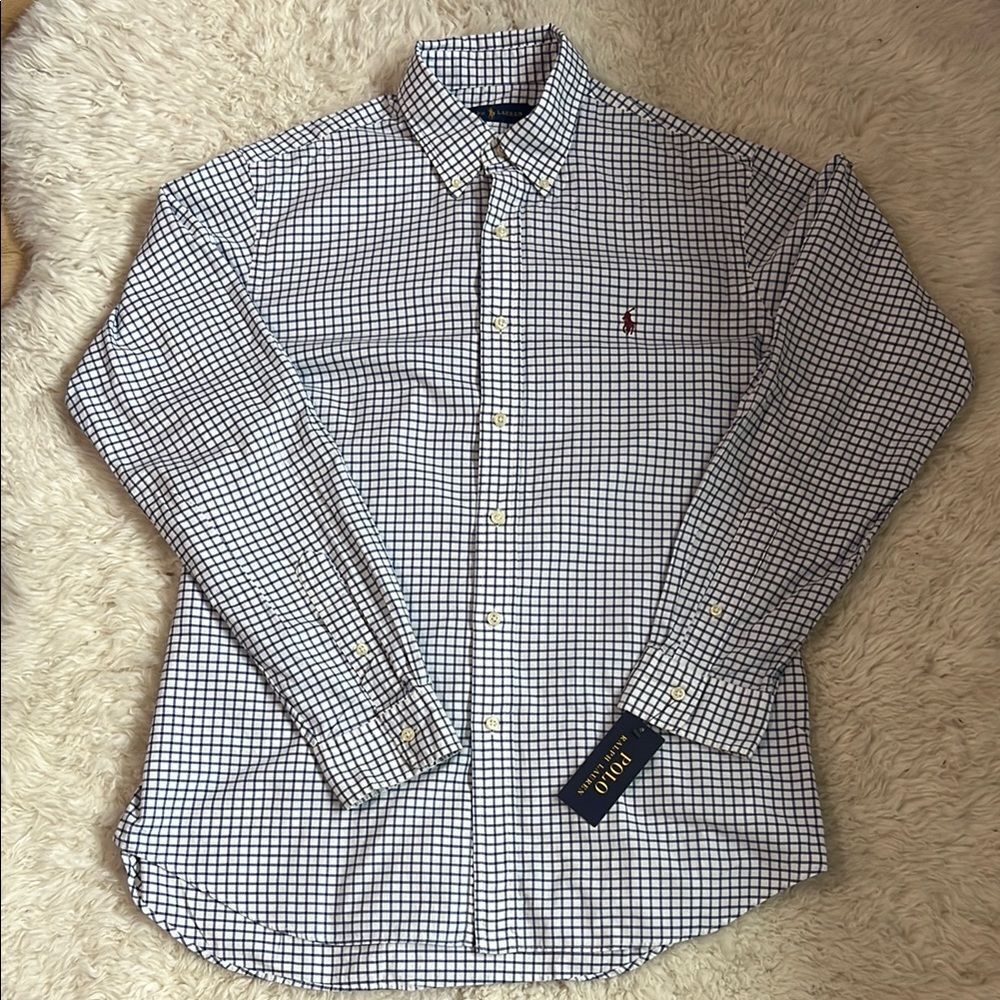 NWT - Ralph Lauren Men's Blue Checkered Shirt L